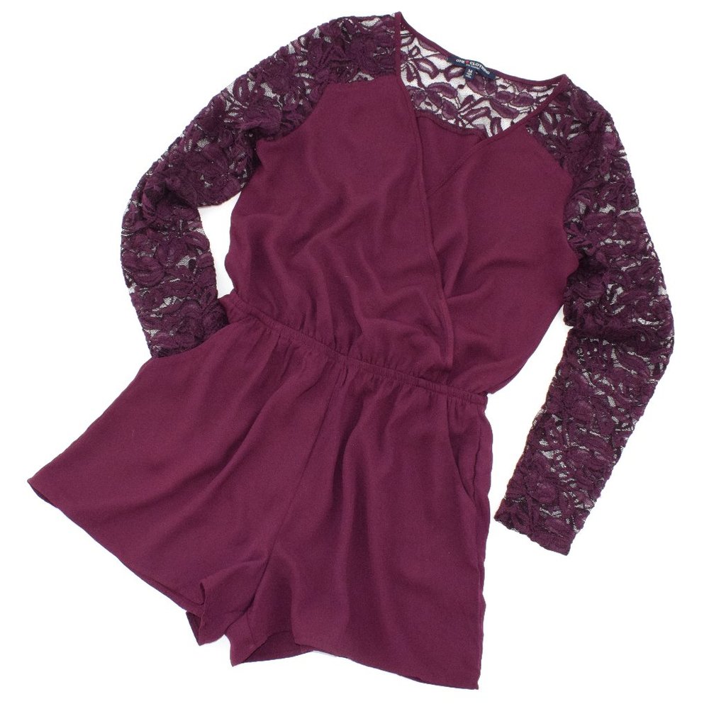 One Clothing Los Angeles Burgundy Romper M